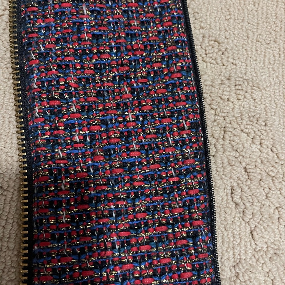 Veronica beard Chic Tweed Zippered Dickey red blue gold - Picture 4 of 5
